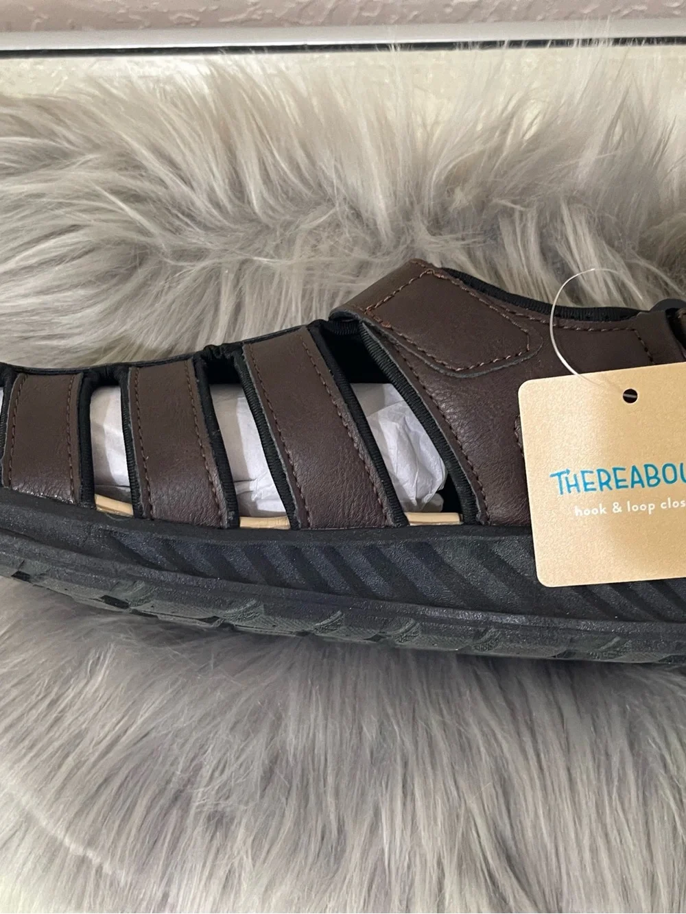 Men's Brown Fisherman Sandals with Adjustable Strap